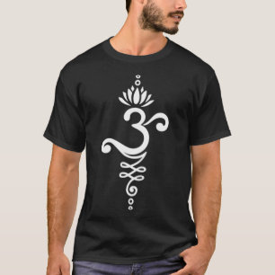 Om Mantra Yoga Symbol Lotus Flower Unalome Ornamen T-Shirt