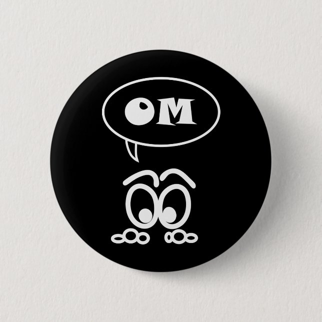 OM Meditation Funny Button (Front)