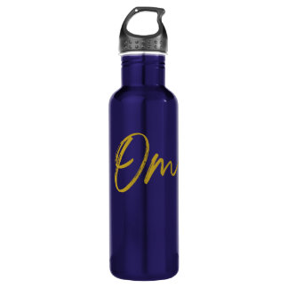 Om message water bottle
