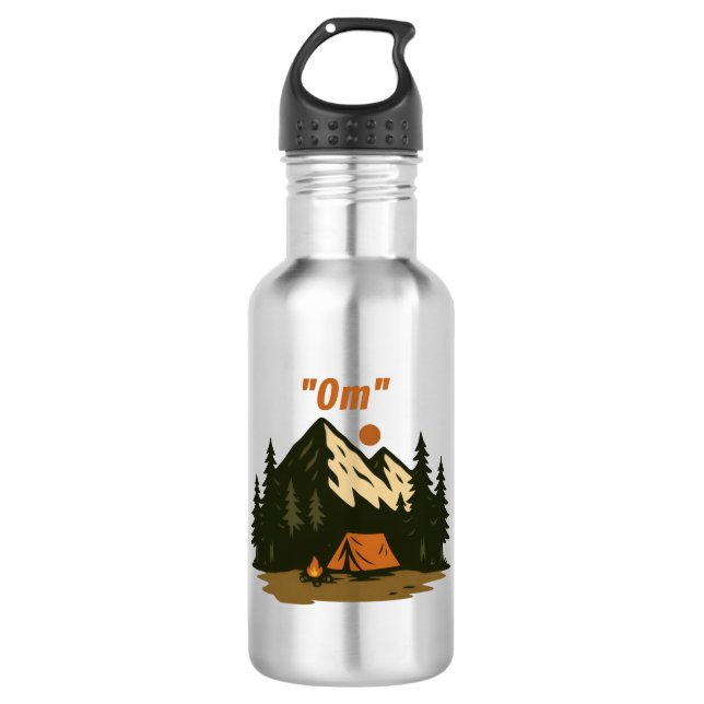 “Om” Mountain Meditation Camping Design 532 Ml Water Bottle (Front)
