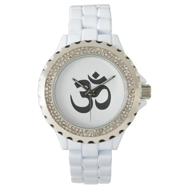 Om Namah Shivaya Aum Shanti Aum Om Symbol ॐ Peace Watch (Front)