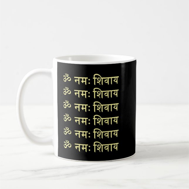 Om Namah Shivaya Hindi Sanskrit Mantra Aum Namo Sh Coffee Mug (Left)
