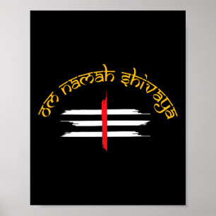 Om Namah Shivaya Tripundra Symbol Of Shiva Poster