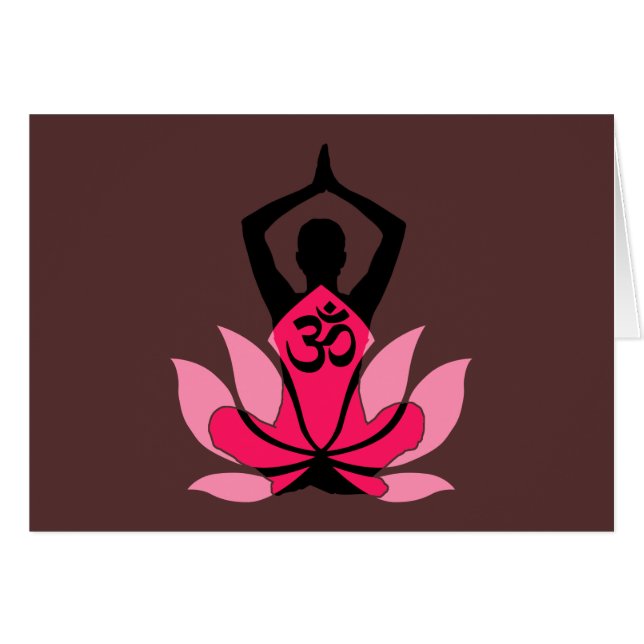 OM Namaste Spiritual Lotus Flower Yoga in Umber (Front Horizontal)