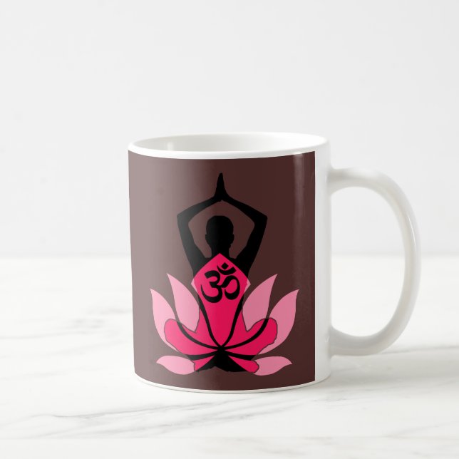 OM Namaste Spiritual Lotus Flower Yoga in Umber Coffee Mug (Right)