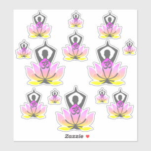 OM Namaste Spiritual Lotus Flower Yoga Pose