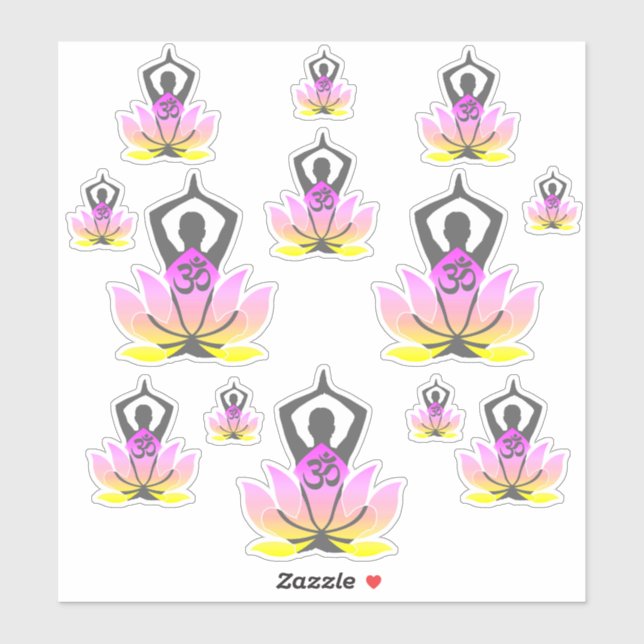 OM Namaste Spiritual Lotus Flower Yoga Pose (Sheet)