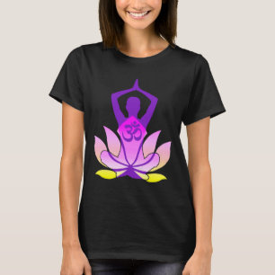 OM Namaste Spiritual Lotus Flower Yoga Pose Pastel T-Shirt