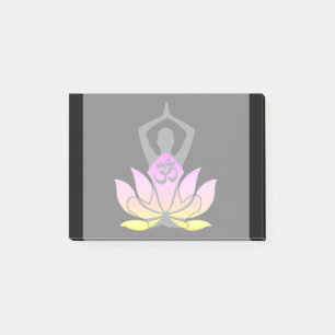 OM Namaste Spiritual Lotus Flower Yoga Pose Post-it Notes