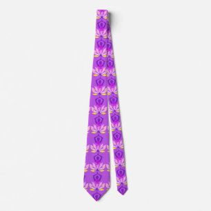 OM Namaste Spiritual Lotus Flower Yoga Pose Tie