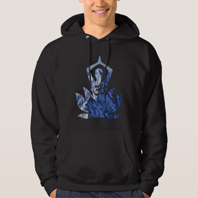 Om Namaste Yoga Pose Glacier Duality Hoodie (Front)