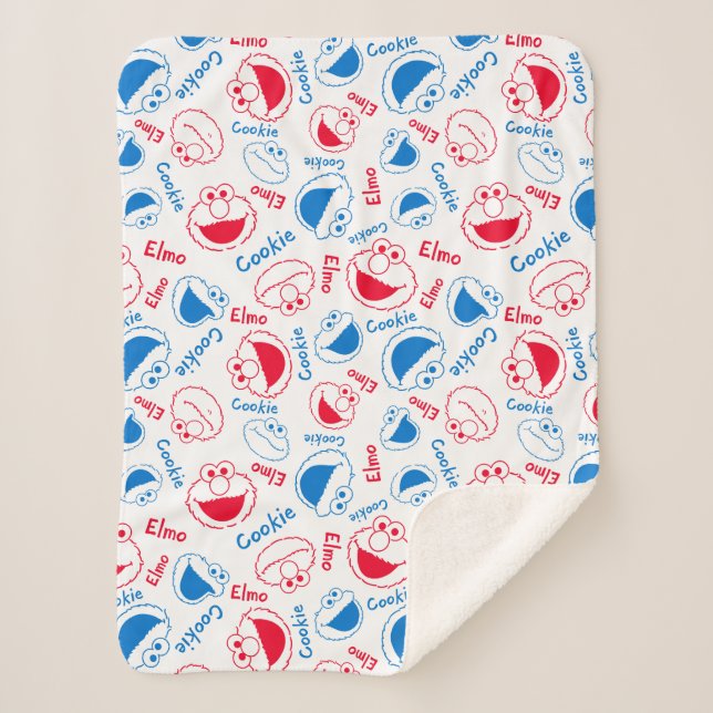 Om Nom Nom Comic Pattern Sherpa Blanket (Front)