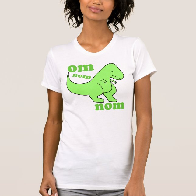 om nom nom dinosaur eats T-Shirt (Front)