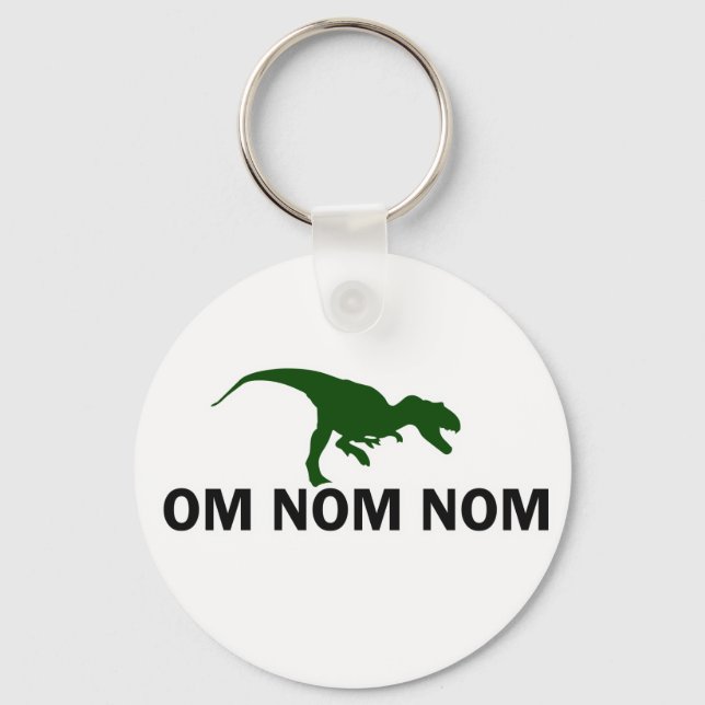 Om Nom Nom Dinosaur Rawr is Hungry Key Ring (Front)