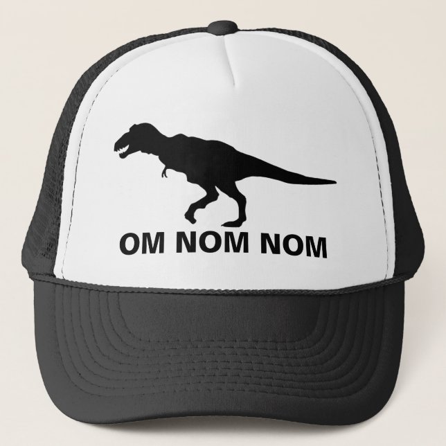 Om Nom Nom Dinosaur Rawr Trucker Trucker Hats (Front)