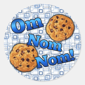 Om Nom Nom, Meme Love Cookies Classic Round Sticker
