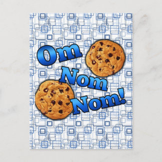Om Nom Nom, Meme Love Cookies Postcard