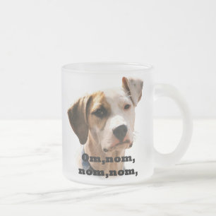 Om, nom, nom, nom, frosted glass coffee mug