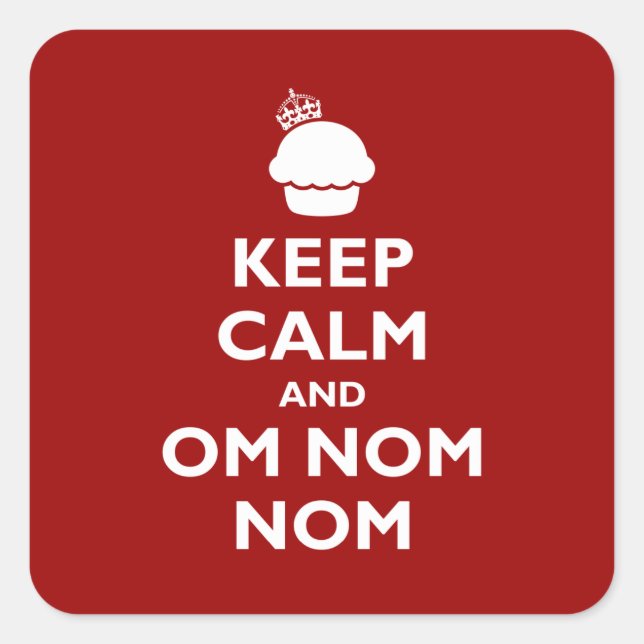 Om Nom Nom Square Sticker (Front)