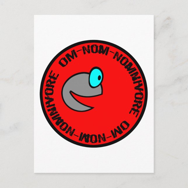Om-Nom-Nomnivore Postcard (Front)