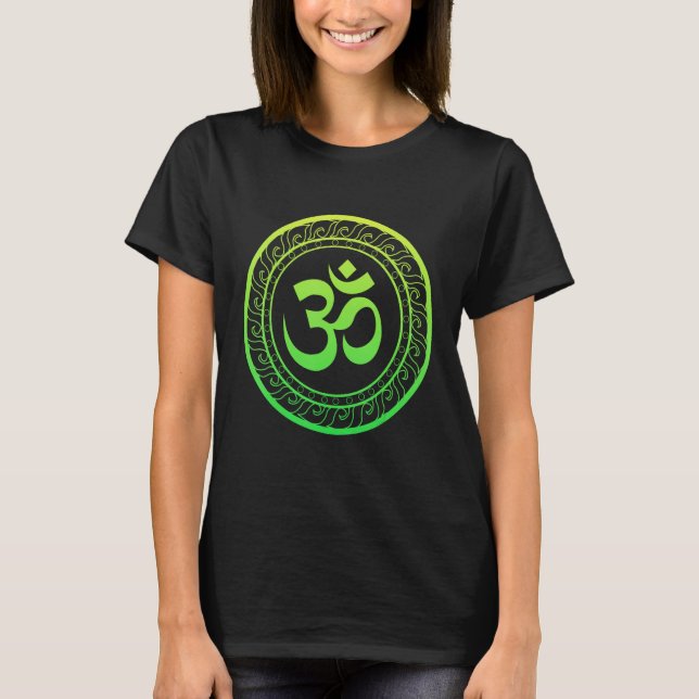 Om Ohm Aum Buddhism Symbol Yoga Sanskrit T-Shirt (Front)