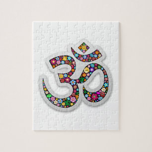 Om Ohm Aum Namaste Yoga Symbol Jigsaw Puzzle