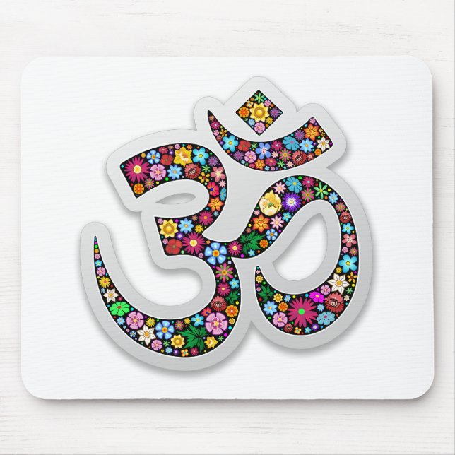 Om Ohm Aum Namaste Yoga Symbol Mouse Mat (Front)