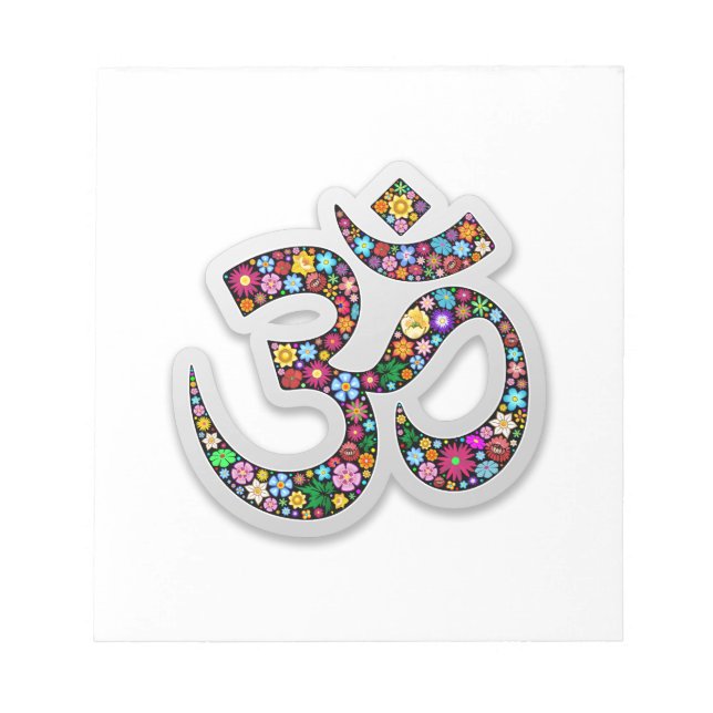 Om Ohm Aum Namaste Yoga Symbol Notepad (Front)