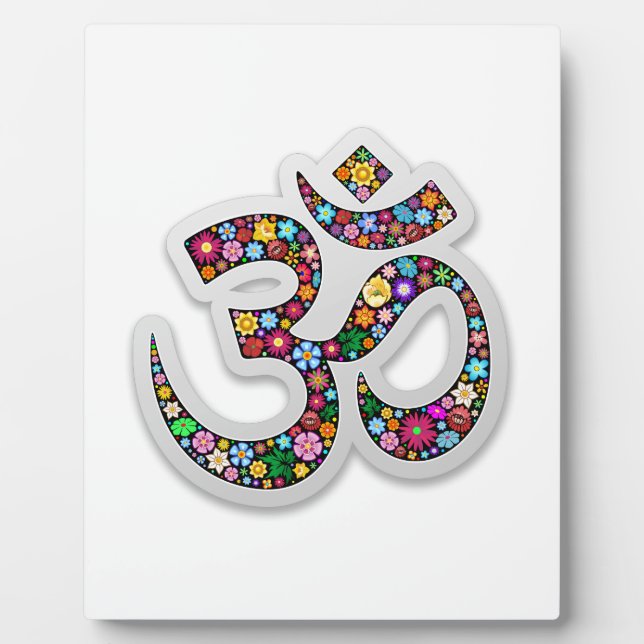Om Ohm Aum Namaste Yoga Symbol Plaque (Front)
