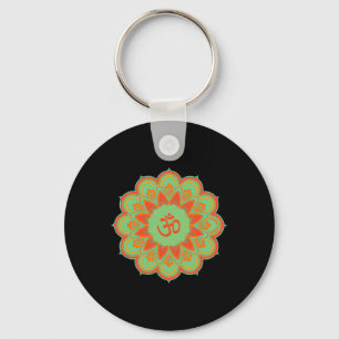 Om Ohm Aum Symbol Mandala Spiritual Yoga Gift Key Ring