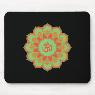 Om Ohm Aum Symbol Mandala Spiritual Yoga Gift Mouse Mat