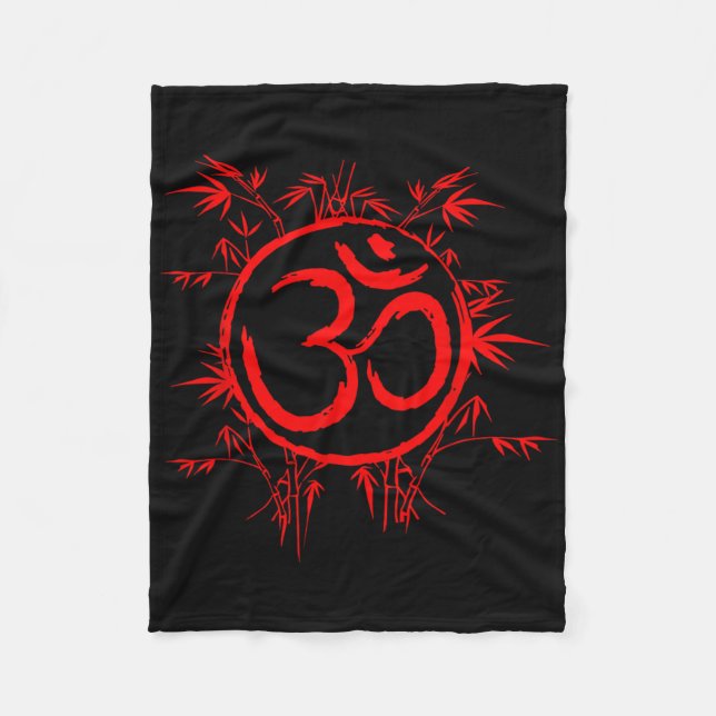 Om Ohm Aum Symbol Spiritual Yoga Gift _1  Fleece Blanket (Front)