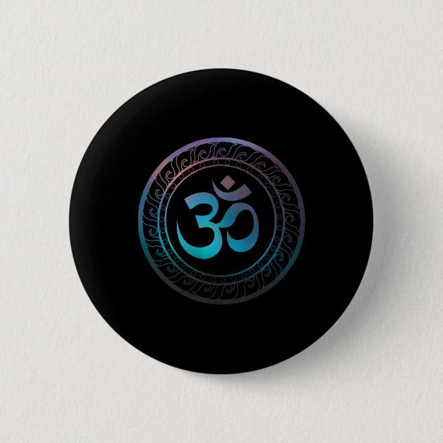 Om Ohm Aum Symbol Spiritual Yoga Gift _2  6 Cm Round Badge (Front)