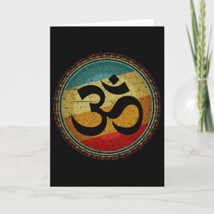 Om Ohm Symbol Retro Vintage 80s Style Meditation Y Card