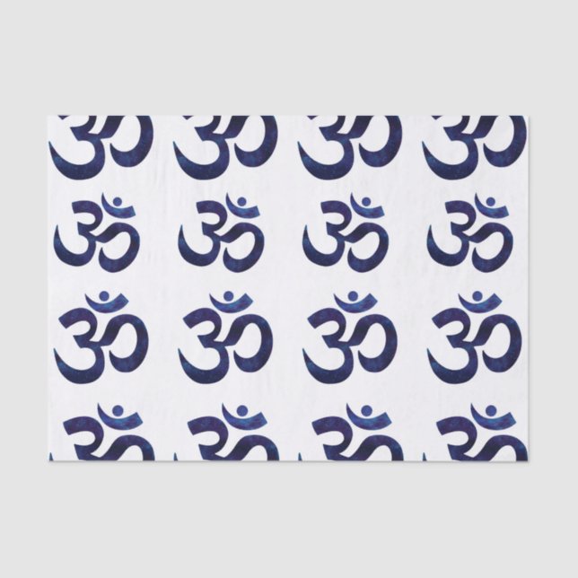 Om Ohm Symbol Sign Yoga Meditation Zen Pattern Tissue Paper (Front)