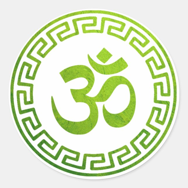 Om, Om Hindu, Om Symbol, Om Logo, Aum Classic Round Sticker (Front)