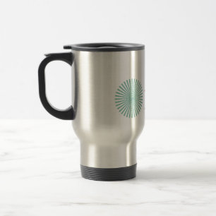 Om optical illusion spiral travel mug