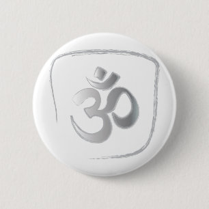 Om or Aum Mantra Meditation 6 Cm Round Badge