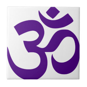 Om or Aum Symbol (Indigo colour) Tile