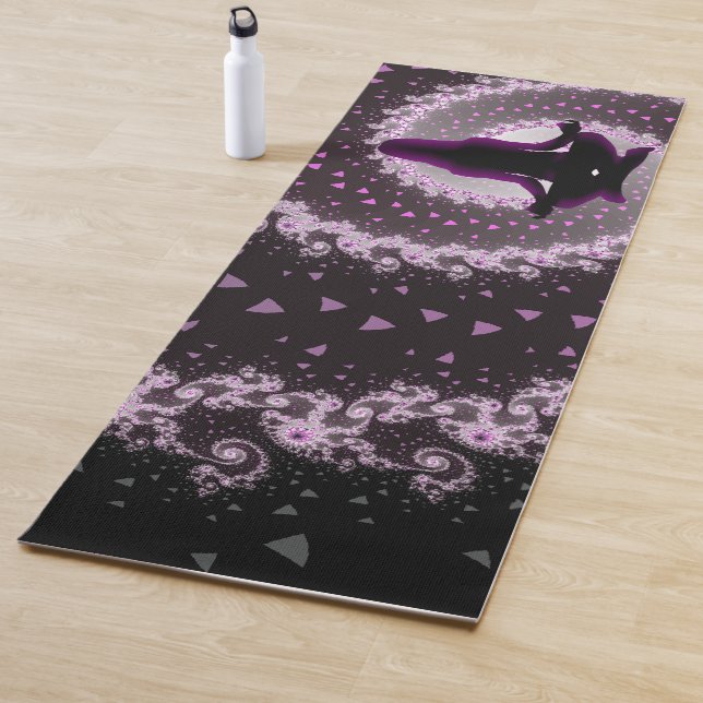 Om Purple and Black Meditation and Yoga Mat (In Situ)