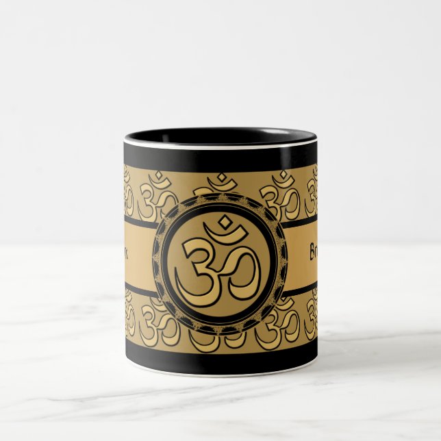 Om Relax & Breathe Gold Mugs & Drinkware (Center)