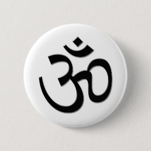 OM SHANTI 6 CM ROUND BADGE