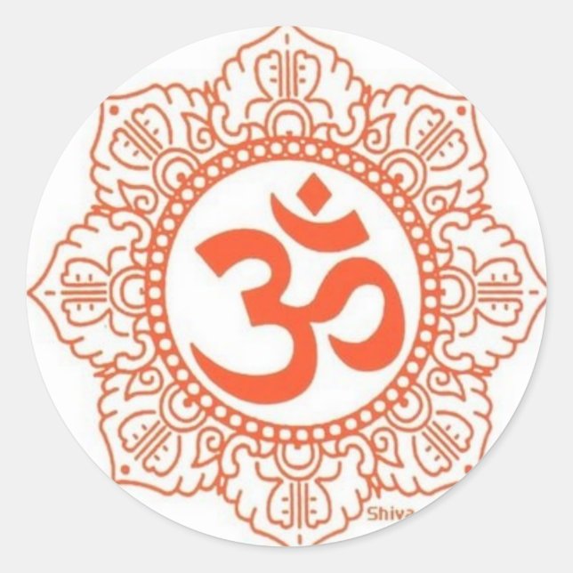 om shanti classic round sticker (Front)