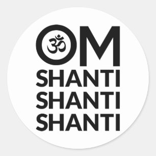 Om Shanti Classic Round Sticker