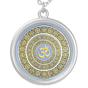Om Shanti Mandala Pendant Necklace