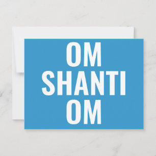 Om Shanti Om Blue White Sanskrit Mantra Postcard
