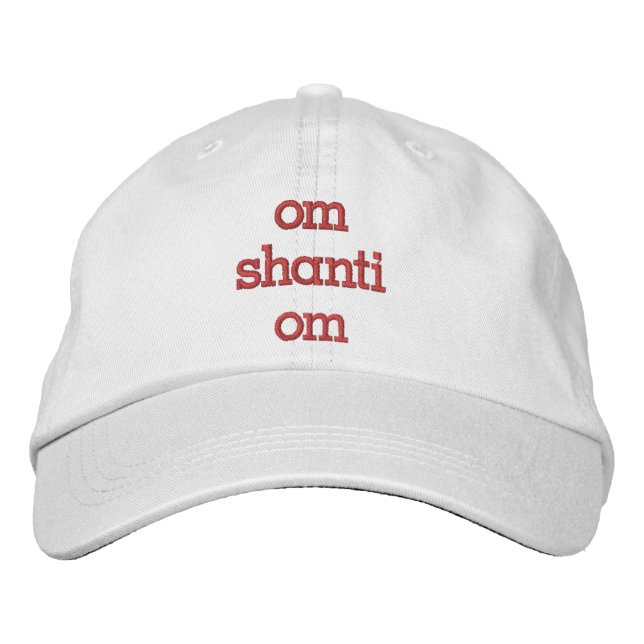om shanti om sanskrit meditation aum pink embroidered hat (Front)