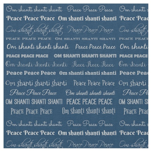 Om Shanti, Peace Cotton Fabric (Close Up)