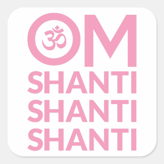 Om Shanti Square Sticker (Front)