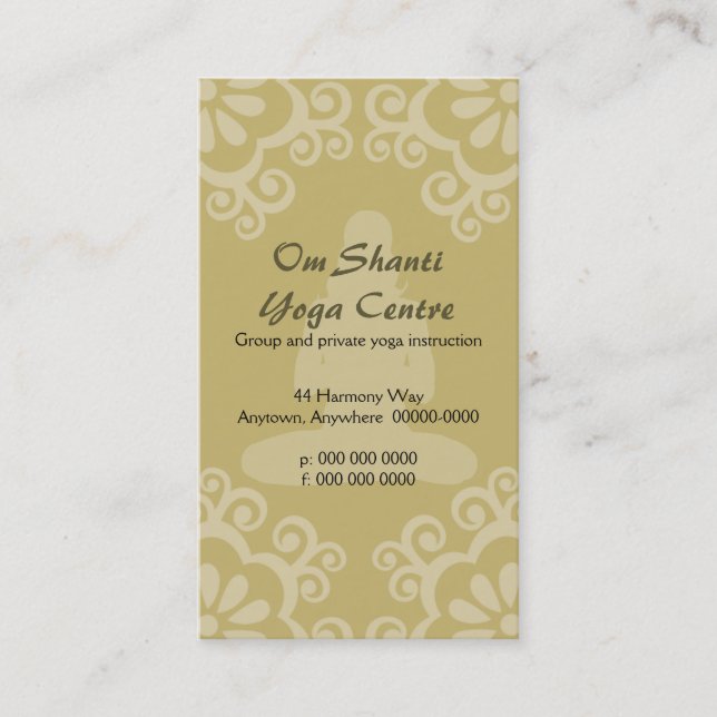 Om Shanti Yoga Business Card (Front)